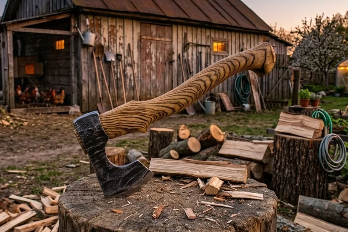 Топор "Таёжный" Х12мф, топорище ясень.
